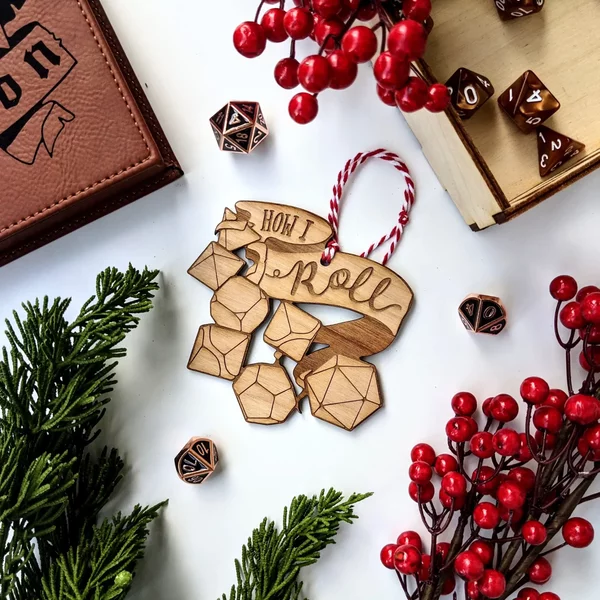 DnD How I Roll Christmas Ornament