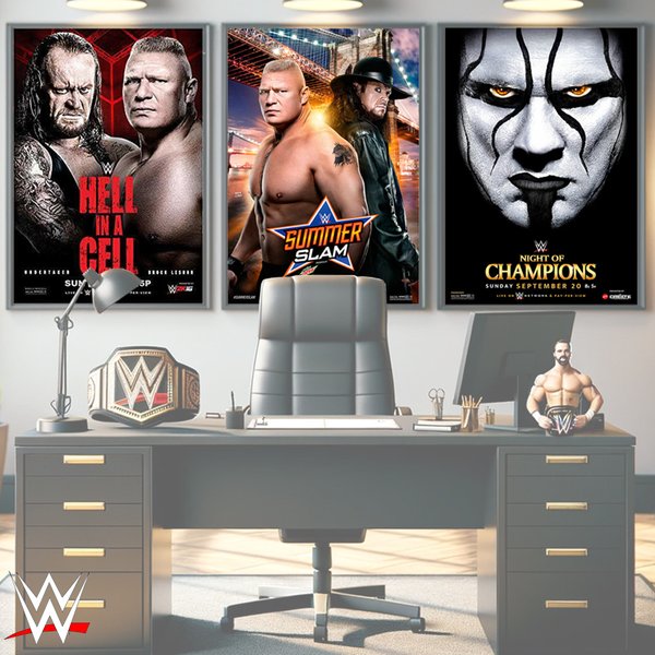 WWE 2015 Event Poster Set - 1X SummerSlam, 1X Hell in a Cell, 1X Night of Champions