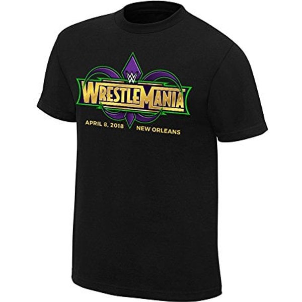 WWE Wrestlemania 34 Logo Black T-Shirt, Small