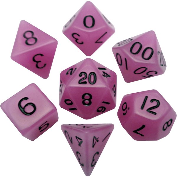 16mm Glow in the Dark Acrylic Dice Set | Purple