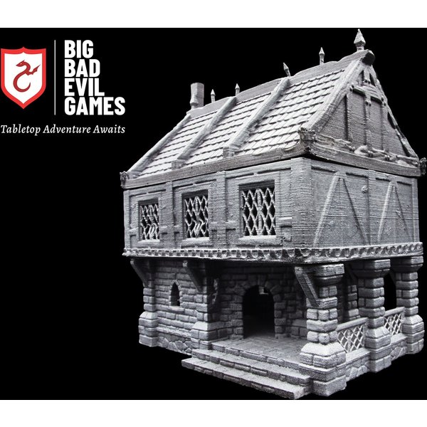 Old Shabby Large Merchant House Miniature | 28mm scale building terrain peice perfect for tabletop war games