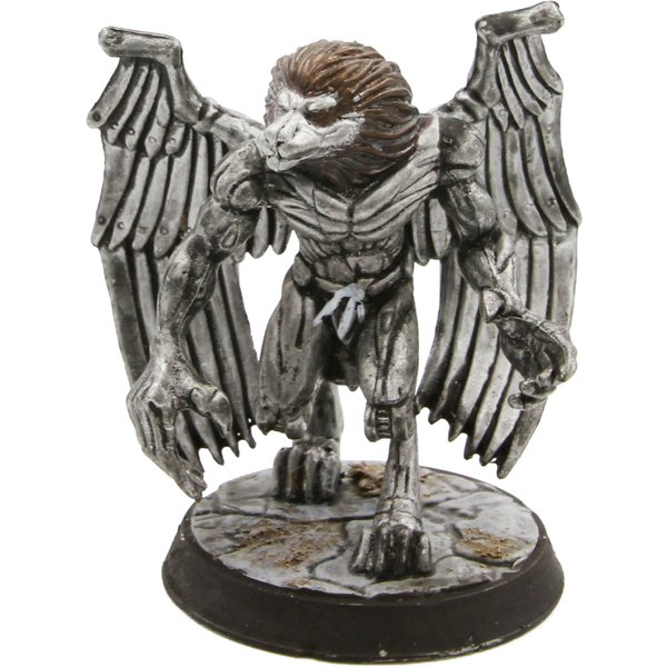 Pre-painted Humanoid Metalic Lammasu Miniature | 25mm tabletop scale