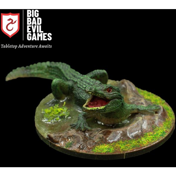Pre-painted Giant Crocodile Miniature | perfect scale for dungeons and dragons / pathfinder