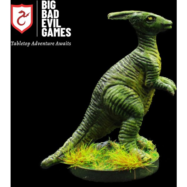 Pre-painted Green Dinosaur Miniature | 28mm scale, perfect for DnD and other adventure tabletop games