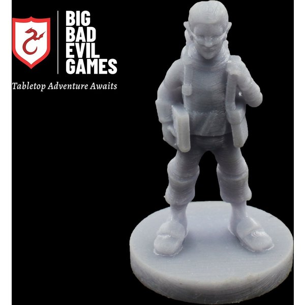 Hafling Wizards Scribe Miniature | carrying a collection of srolls and his trusty spell book - perfect for tabletop RPGs