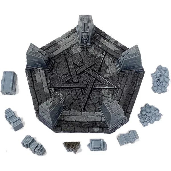 Necromancer Large Summoning Pentagram (90mm) Set | Miniature Terrain