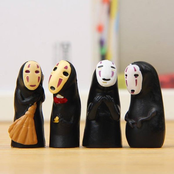 No-Face Men - Spirited Away Set of x4 | Cake Topper Display Figurines