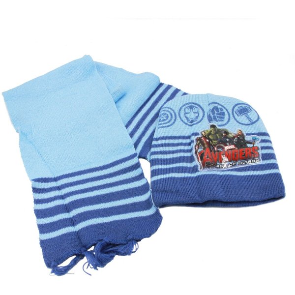 The Avengers Blue Beanie Hat & Scarf
