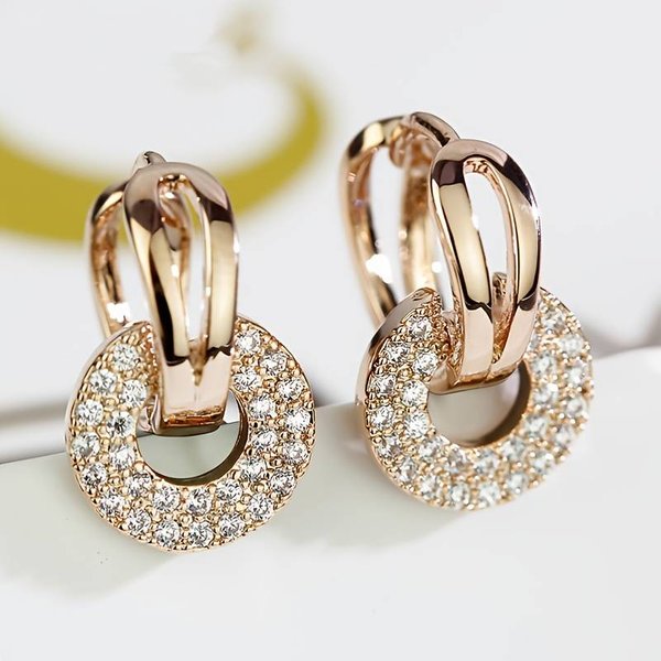 Classic Gold Earrings | Cubic Zirconia Small Hoop