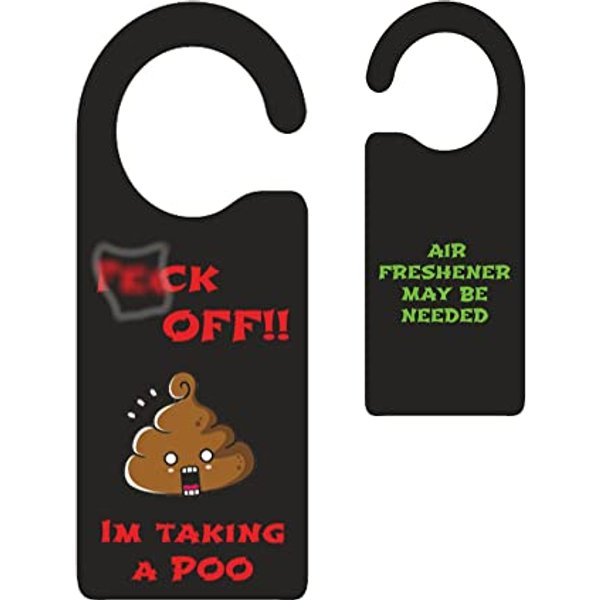 Funny rude "Do Not Disturb" Novelty Toilet Sign - Humorous Bathroom Decor with Emoticon Poo Illustration - Joke Gag Gift
