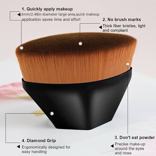 Top Kabuki Foundation Brush | Multifunctional for Blending Cream Products