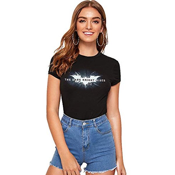 DC Comics Batman The Dark Knight Rises Logo Official T-Shirt - Womans Black