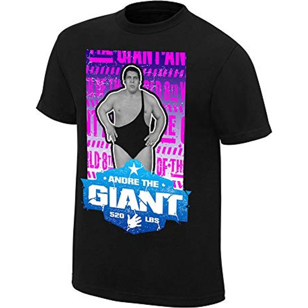 WWE Andre The Giant ' Neon Collection Authentic T-Shirt - Black
