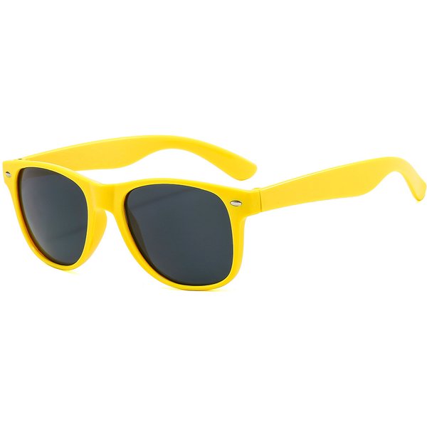 ASVP Designer Retro 80's Classic Wayfarer Style Sunglasses - Yellow