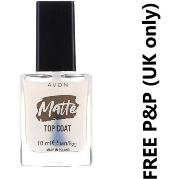 Avon Matte Clear Top Coat | 10ml Use Over Any Polish For A Matte Finish