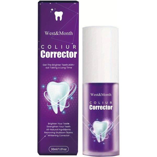 Colour Corrector Toothpaste | Purple Whitening Foam by West&Month
