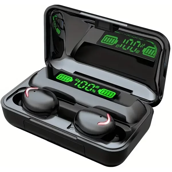 TWS Wireless 5.3 Earphone In-Ear Earbuds Digital Display Charging Compartment Binaural Earphones - Black