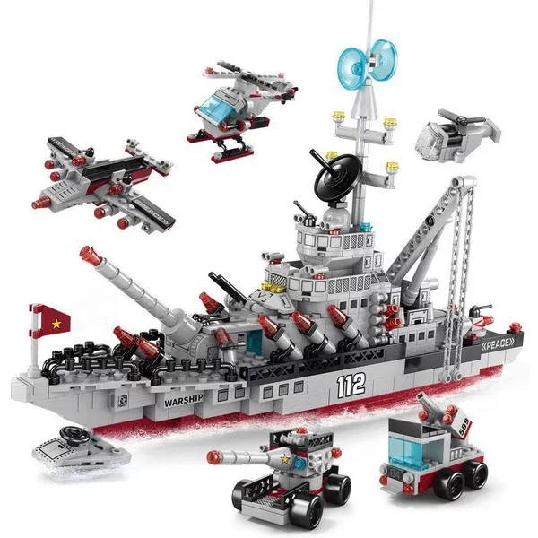 Build A Brick Military Frigate – 554pcs | Naval Vessel Model