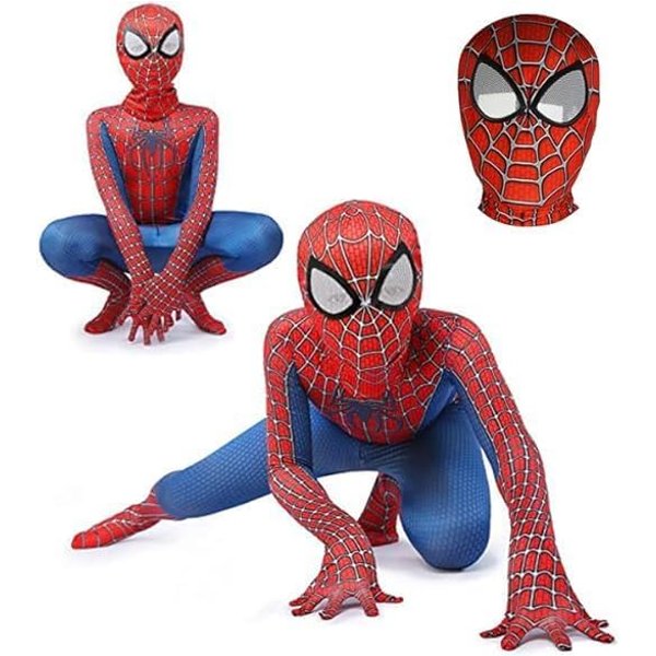 Spiderman - Full Body Suit and Mask Costume for Kids Age 5-6