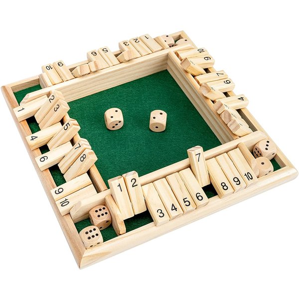 Wooden Shut The Box Game – Fun Family Classic for 2-4 Players