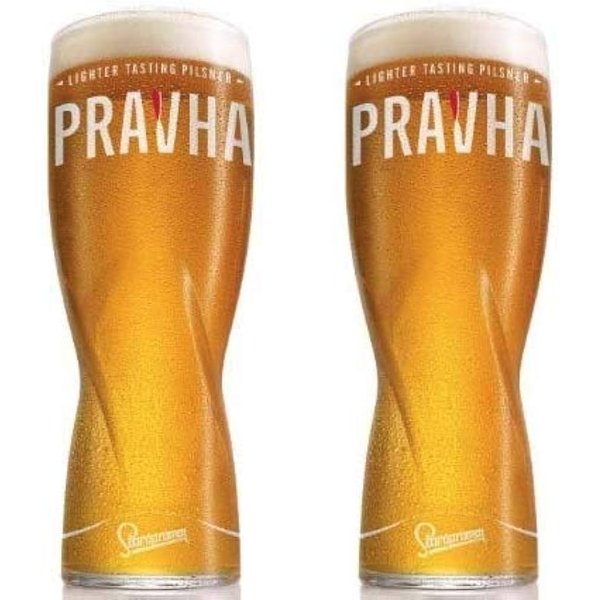 Official Pravha - Staropramen Pint Beer Glass - Set of x2