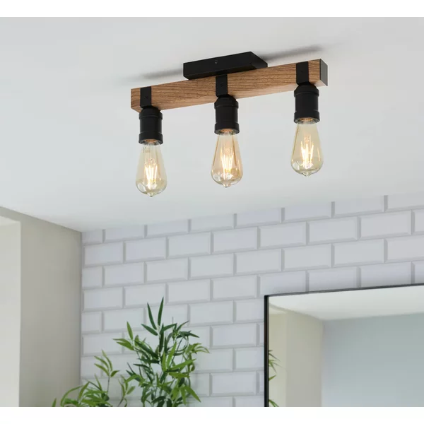 Fulton 3 Light Bathroom Lighting | Semi Flush Ceiling Light Black