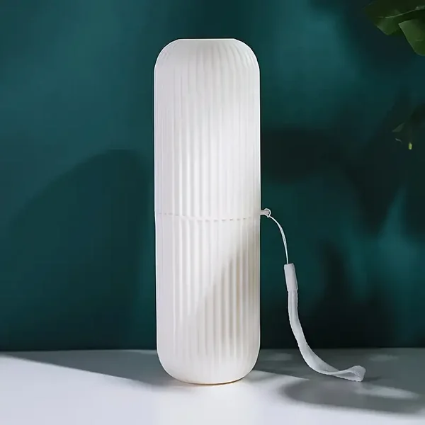 Portable Travel Toothbrush and Toothpaste Case - White