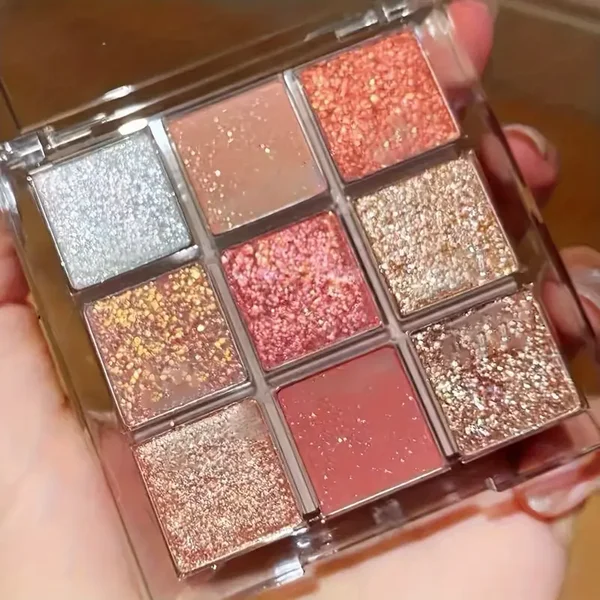 K'apeine 9 Color Coral Pink Eyeshadow Palette - 01