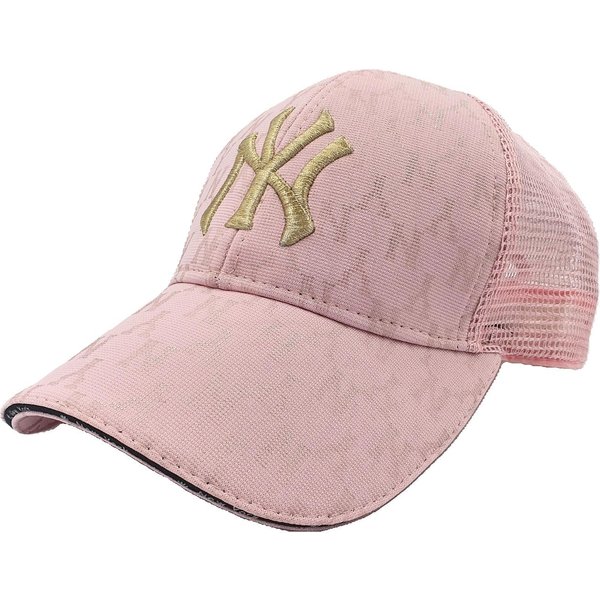 Women's Pink NYC Monogram with Gold Embroidered NYC Logo Baseball Cap