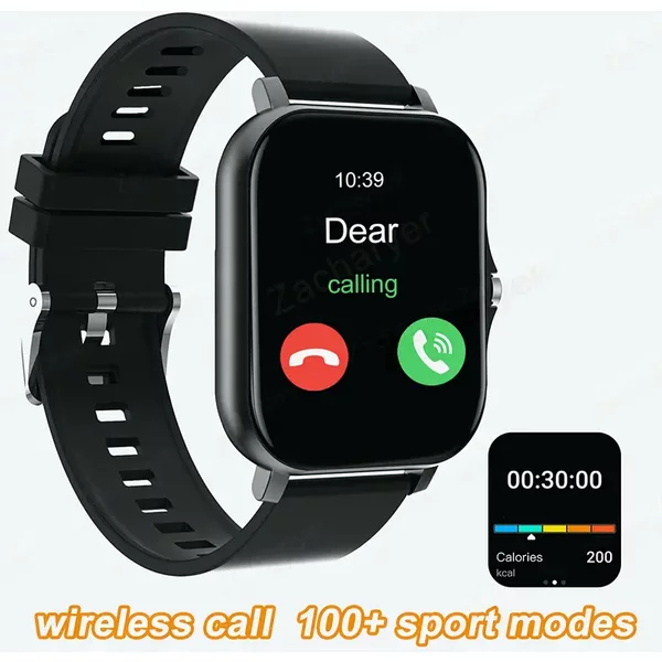 Black Multi-function Sports Smart Watch with Wireless Call Reminders (Android)