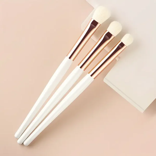 3pcs Flat Eyeshadow Brush Set - White