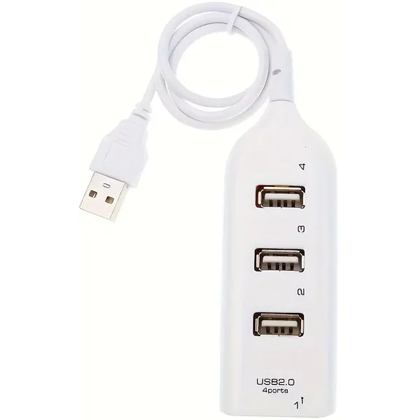 USB 4-Port Hub | USB 2.0 Port Extender - White