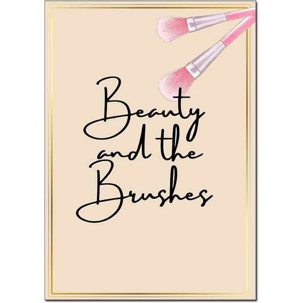 Beauty & The Brushes Wall Art Poster – Glam Up Your Space | Available in A3 & A4 Sizes