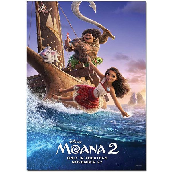 Disney Moana 2 Movie Poster | Official Cinema Wall Art – Film Prints A4 A3