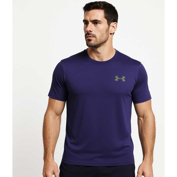 Under Armour Men's Heatgear Blue T-Shirt – Breathable, Fitted Gym & Training Top