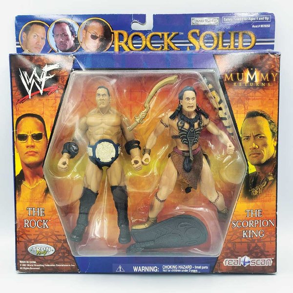 WWF Rock Solid Jakks Pacific - The Rock & The Scorpion King Action Figures