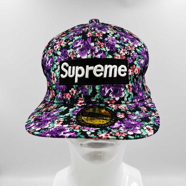Summer Wide Flat Brim Embroidered Baseball Cap | Colourful Flower