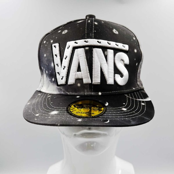Vans - Summer Wide Flat Brim Embroidered Baseball Cap | Colourful Galaxy Pattern & Double Snap
