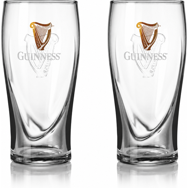 Set of 2 Guinness Pint Glasses – Official Style Beer Glasses