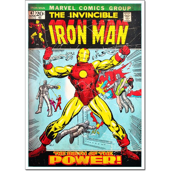 Retro Iron Man Comic Book Poster | Classic & Official Wall Art A4 A3