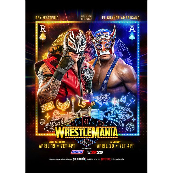 WWE WrestleMania 41 Poster v2 | Classic & Official Wrestling Event Wall Art A4 A3