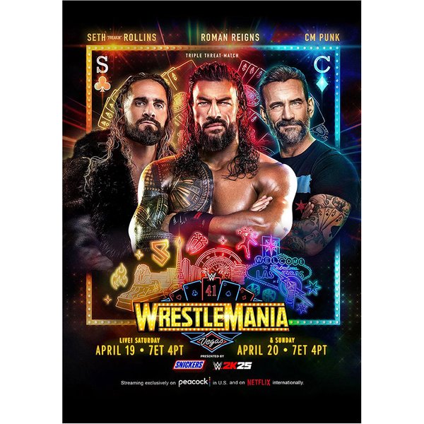 WWE WrestleMania 41 Poster v1 | Classic & Official Wrestling Event Wall Art A4 A3