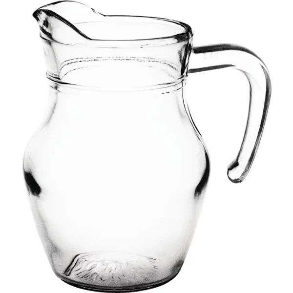 Glass Juice Jug - Clear Glass Water, Milk, Juice Serving Pitcher Carafe 0.5L