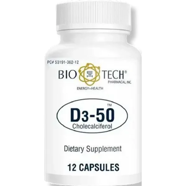 D3-50 - 50,000 IU - 12 Caps - BioTech
