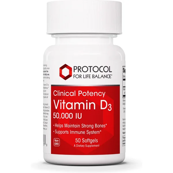 Vitamin D3 50,000 IU - 50 softgels - Protocol For Life Balance