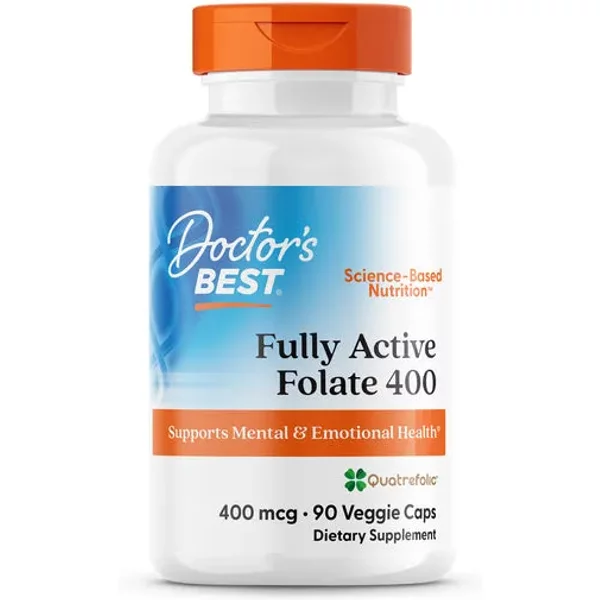 Fully Active Folate 400 with Quatrefolic 400mcg, 90 Capsules - Doctor's Best