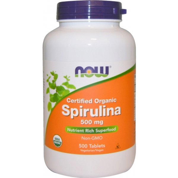 Spirulina 500 tablets with arthrospira platensis - now®