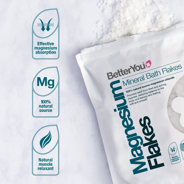 Magnesium Flakes 250g powder contributes in reduction of tiredness and fatigue - BetterYou®