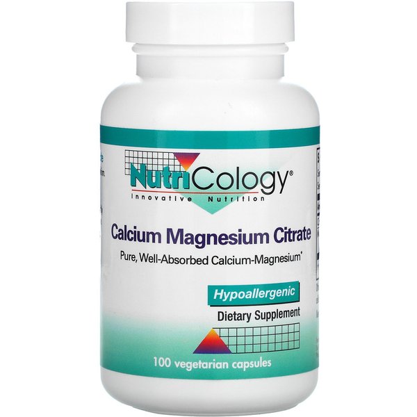 Calcium Magnesium Citrate, 100 Veggie Caps, Nutricology / Allergy Research Group