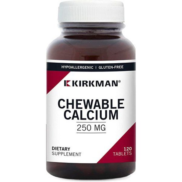 Chewable Calcium 120 tablets to support bone mass, teeth and muscle tone - KIRKMAN®